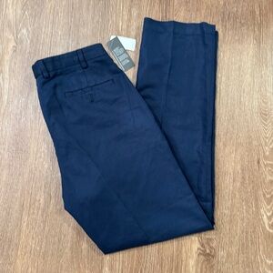 Men's Brooks Brothers Navy Pleated Irish Linen DressPants 34x34